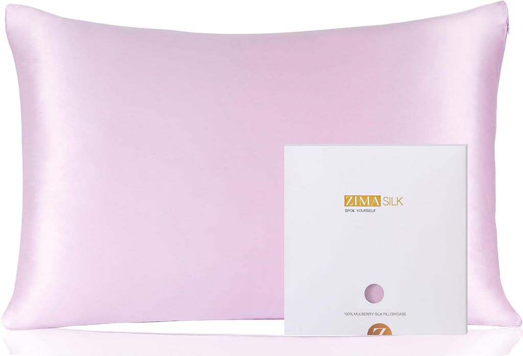 Zimasilk 100% Pure Mulberry Silk Pillowcase for Hair and Skin everyday comfort, Soft and Smooth, Both Sides Grade 6A Silk,600 Thread…