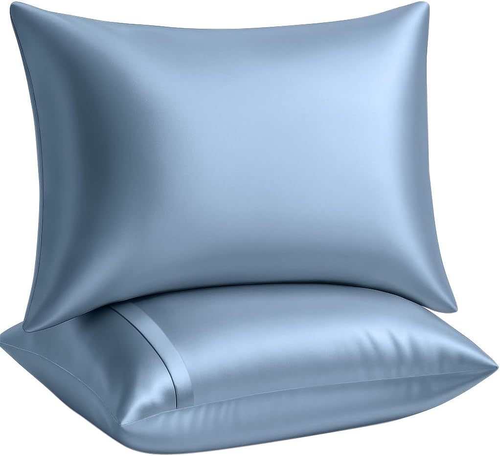 Blissford Satin Pillowcase with Zipper, for Hair and fabric comfort, Feels Soft and Cool Like a Silk Pillowcase, Satin Pillow Cases 2…
