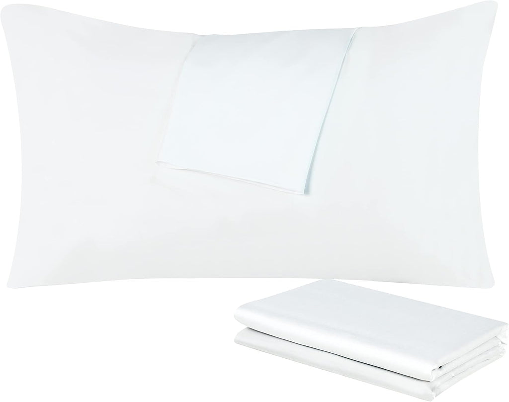 ShunjieHome 4 Pack Bamboo Viscose Pillow Protectors Standard Size, 400 Thread Count Cooling Zippered Pillowcases for Hot Sleepers & Night S…