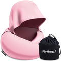 FlyHugz® 2.0 Hooded Travel Pillow – 2026 Original Release – Memory Foam Neck Pillow with Adjustable Hood & Premium Elastic Washable Cover…