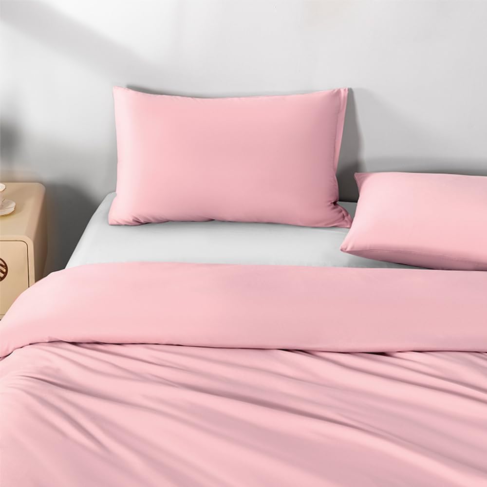 NookZuzu 2 Pack Microfiber Zipper Pillowcases, Soft Comfortable Not Shrink Pink Pillow Case, Standard Pillow Cases Set of 2 (20x26 Inches)…