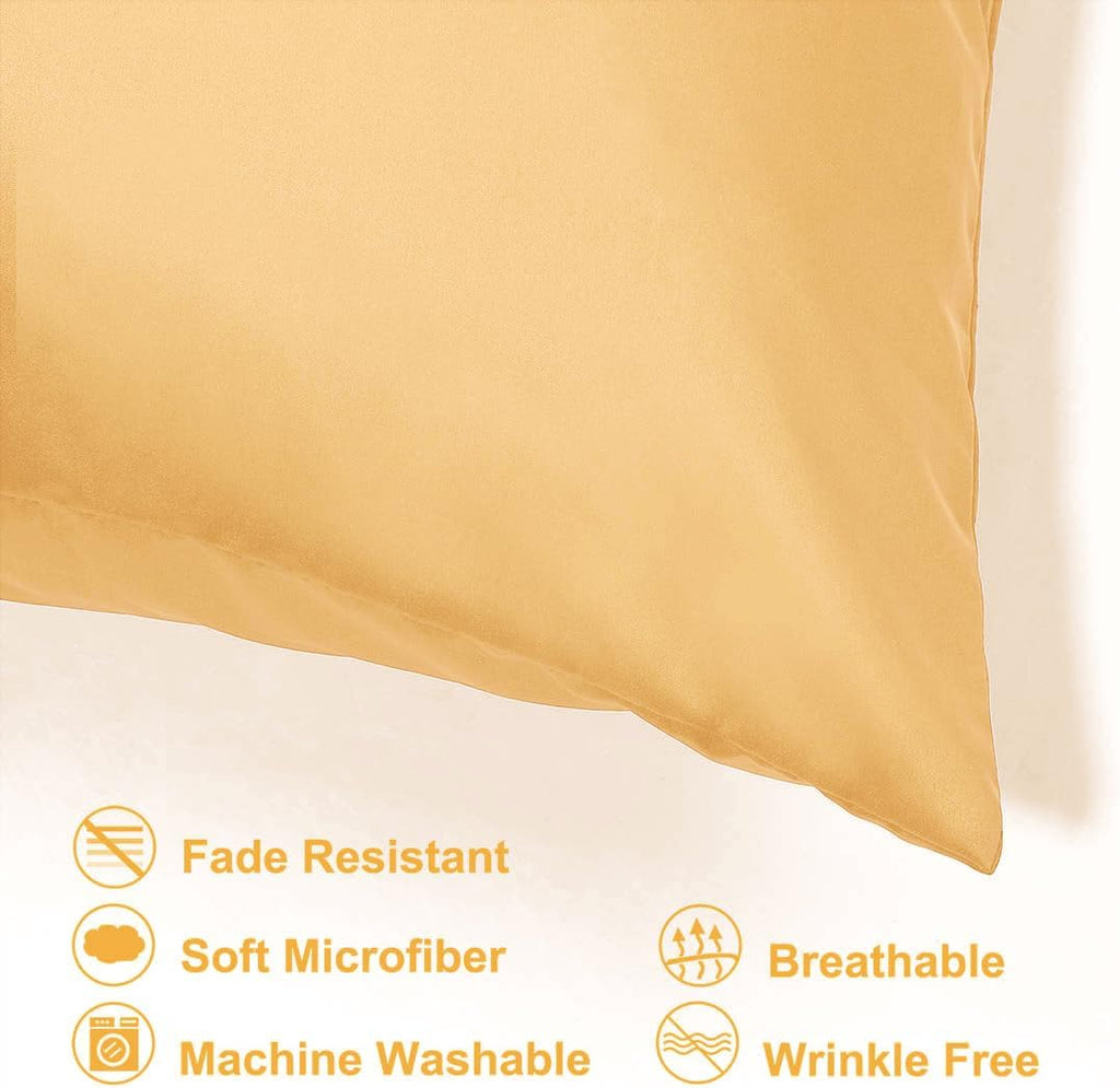 uxcell Travel Satin Pillowcase with Zipper, Super Soft and Luxury, Silky Pillow Cases Covers Set of 2, 14"x20", Champagne