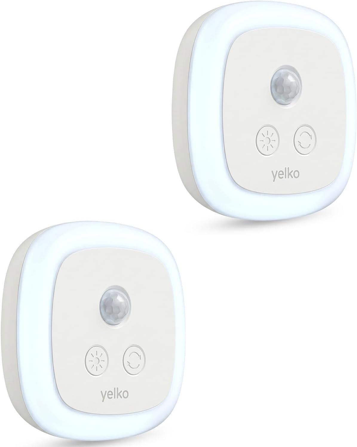 YELKO Motion Sensor Night Light - Plug-in Cool White Light Anti-Glare LED Nightlight, 5 Levels Adjustable Brightness, Timer Function for…