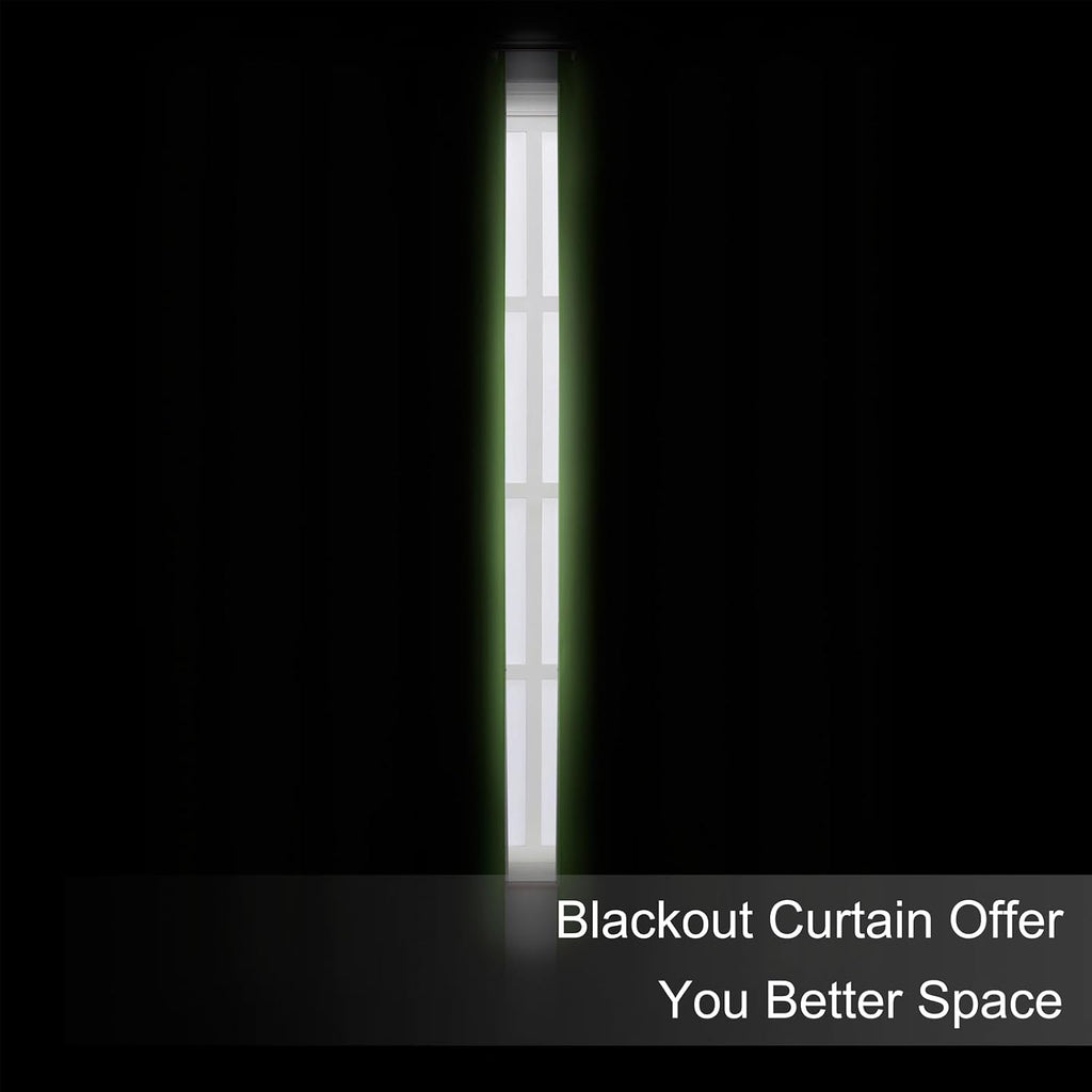 Lemomo Blackout Curtains 52 x 90 Inch Long Light Green Curtains Set of 2 Panels Room Darkening Curtains for Bedroom and Living Room 90 Inch…