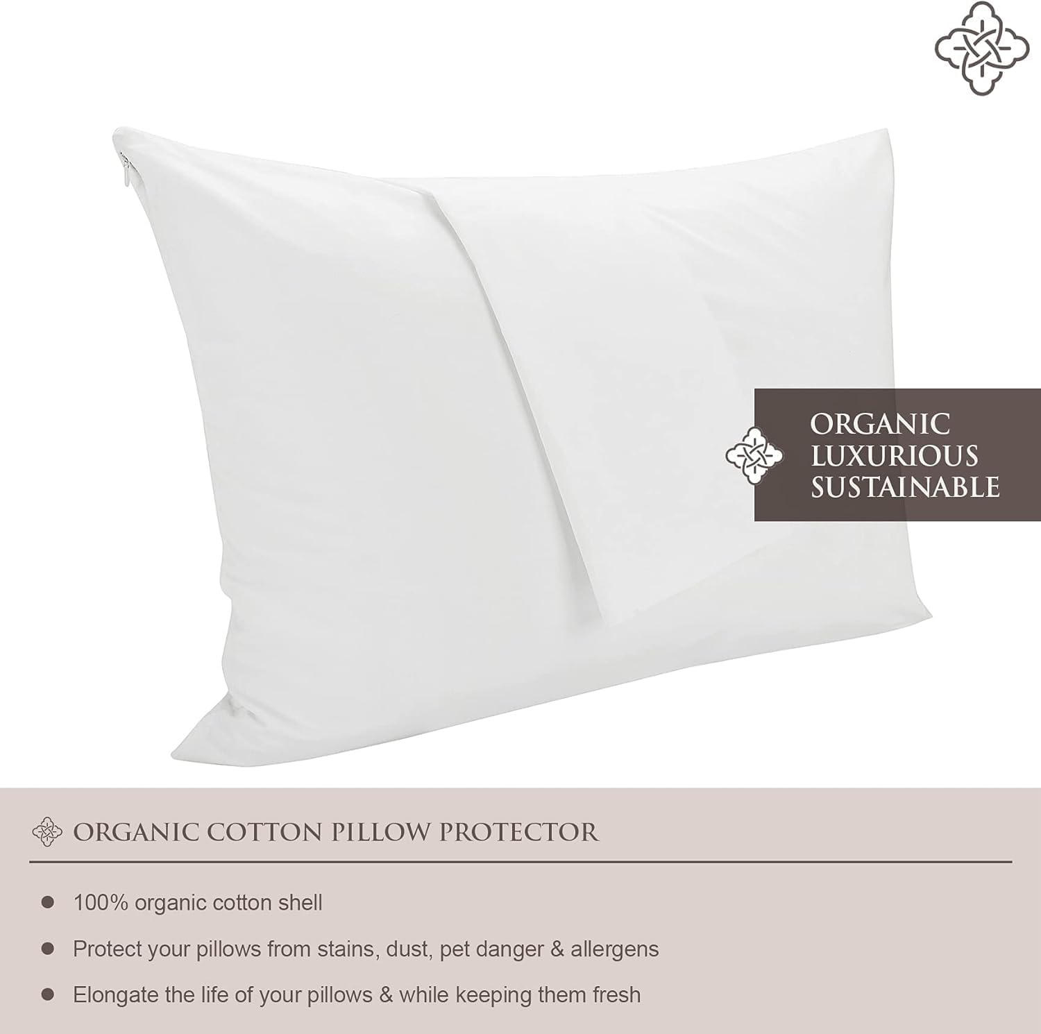 Bioweaves 100% Organic Cotton Breathable Pillow Protectors GOTS Certified with Zipped Closure – Toddler - 13” x 18”, 2-Pack