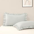 Sewdudely Queen Pillows Cases Set of 2, 20x30 Microfiber Pillow Shams Light Blue Lace Pillow Cases, Soft Breathable and Non Shrinkin…