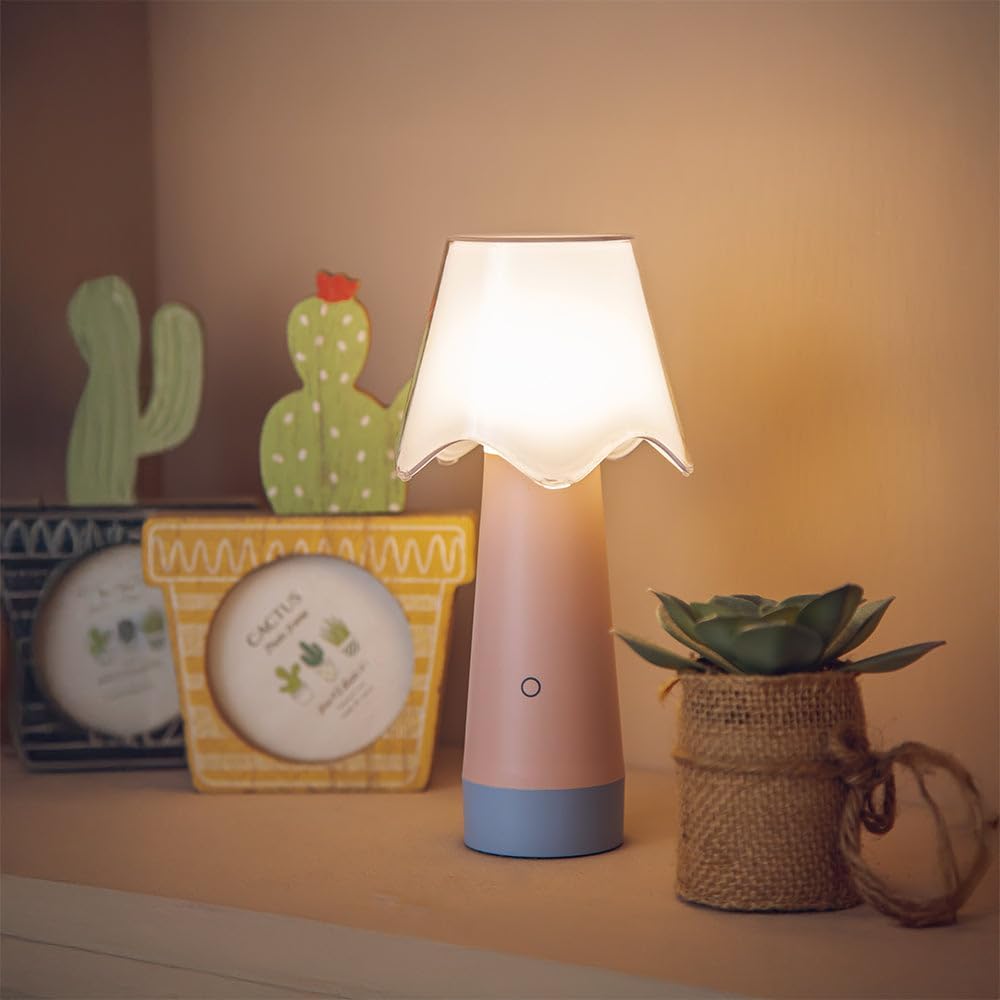 Owlpack Fungo Cordless LED Lamp with Adjustable Dimmer - Pink