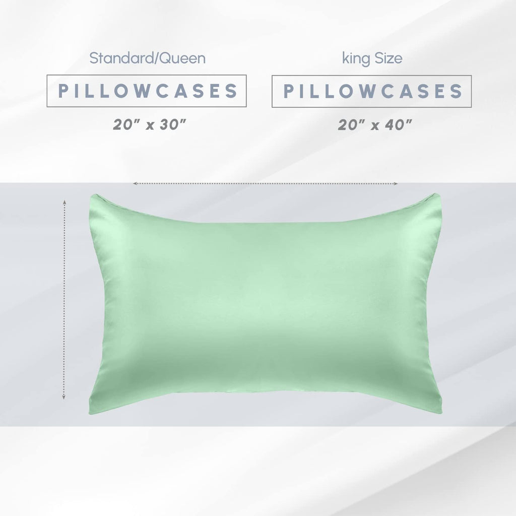 Elegantcomfort Elegant Comfort 2-Pack Cooling Viscose Satin Pillowcase Set with Hidden Zipper Closure, Silky Smooth for Hair and fabric…
