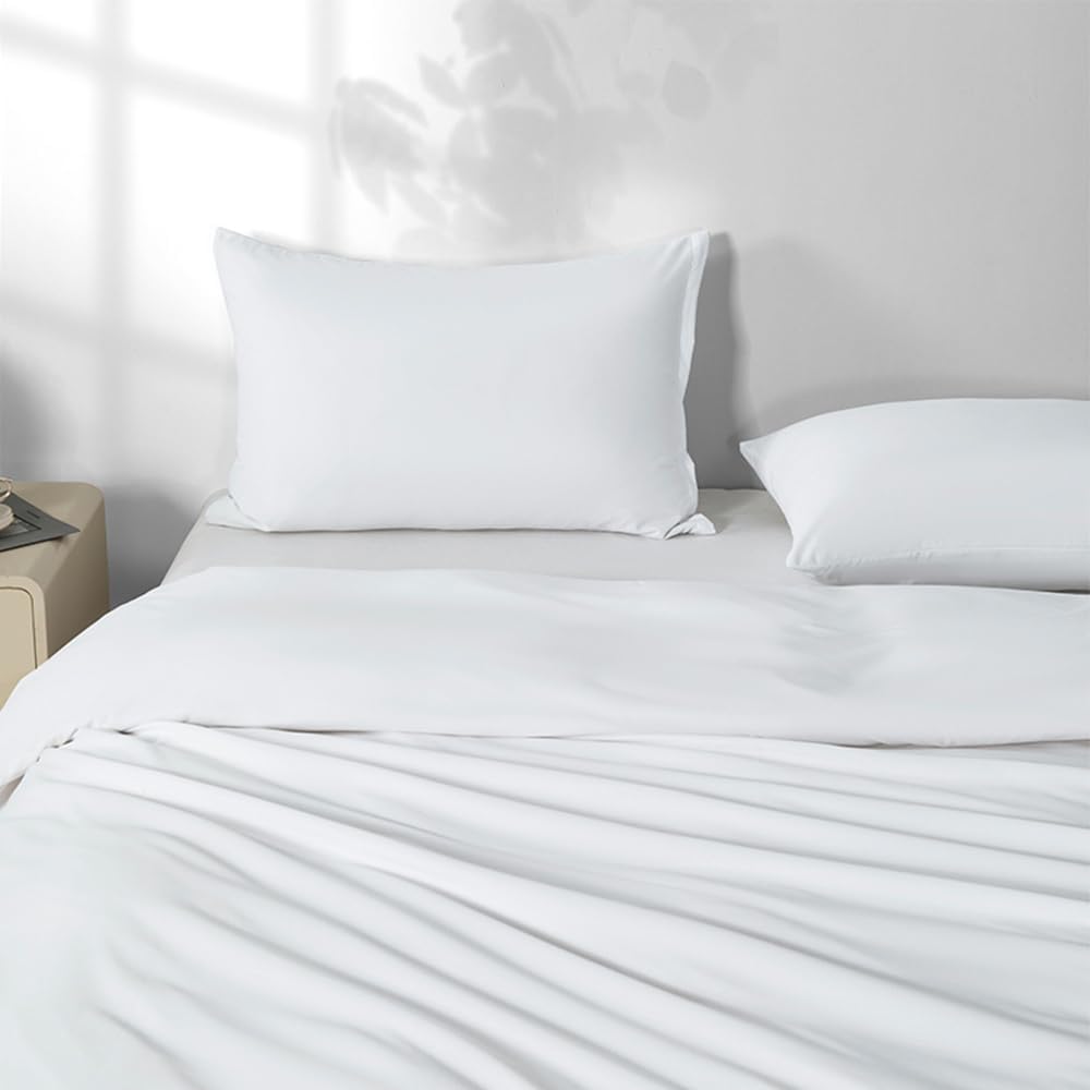 NookZuzu 2 Pack Microfiber Zipper Pillowcases, Soft Comfortable Not Shrink White Pillow Case, Standard Pillow Cases Set of 2 (20x26 Inches)…