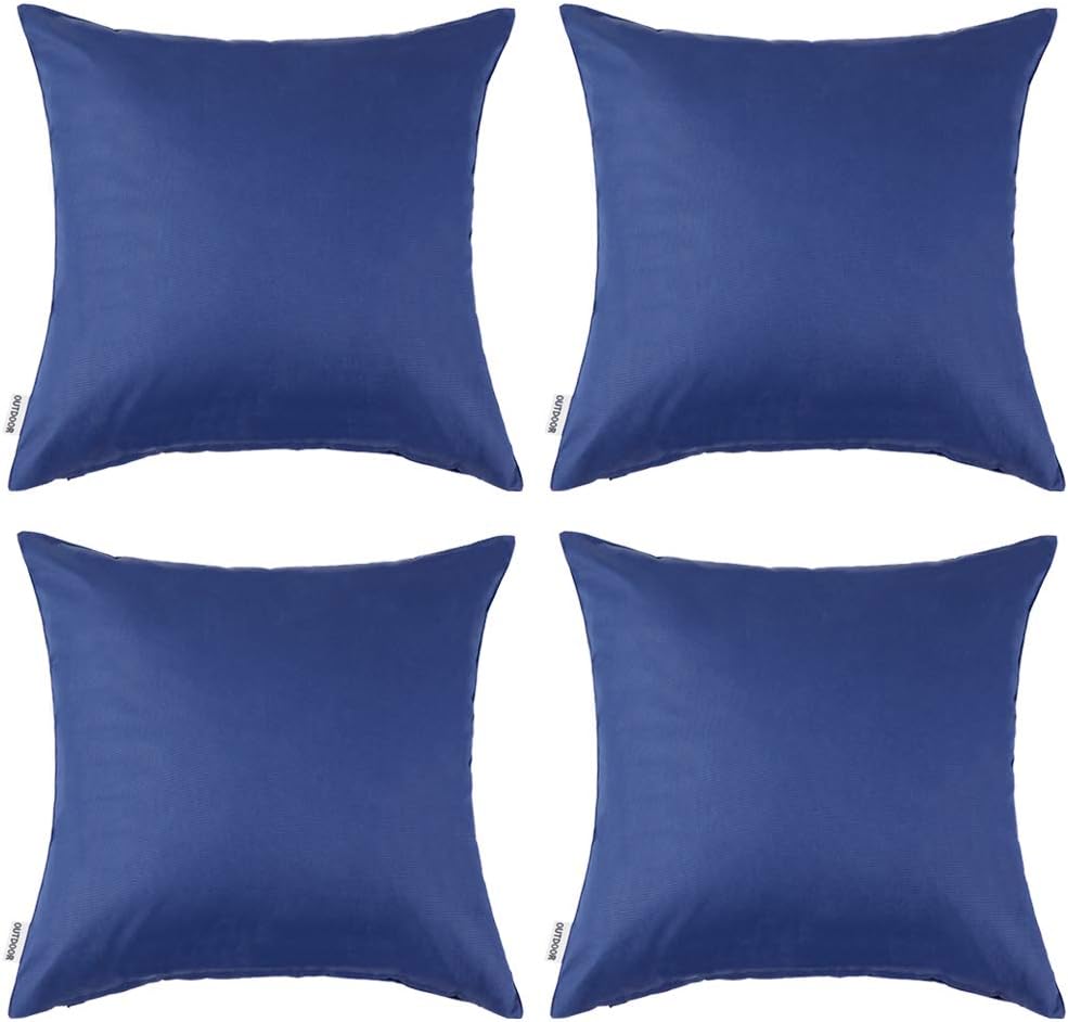 MIULEE Pack of 4 Decorative Outdoor Summer Pillow Covers Square Cushion Cases PU Coating Waterproof Throw Pillowcase Shell for Living…