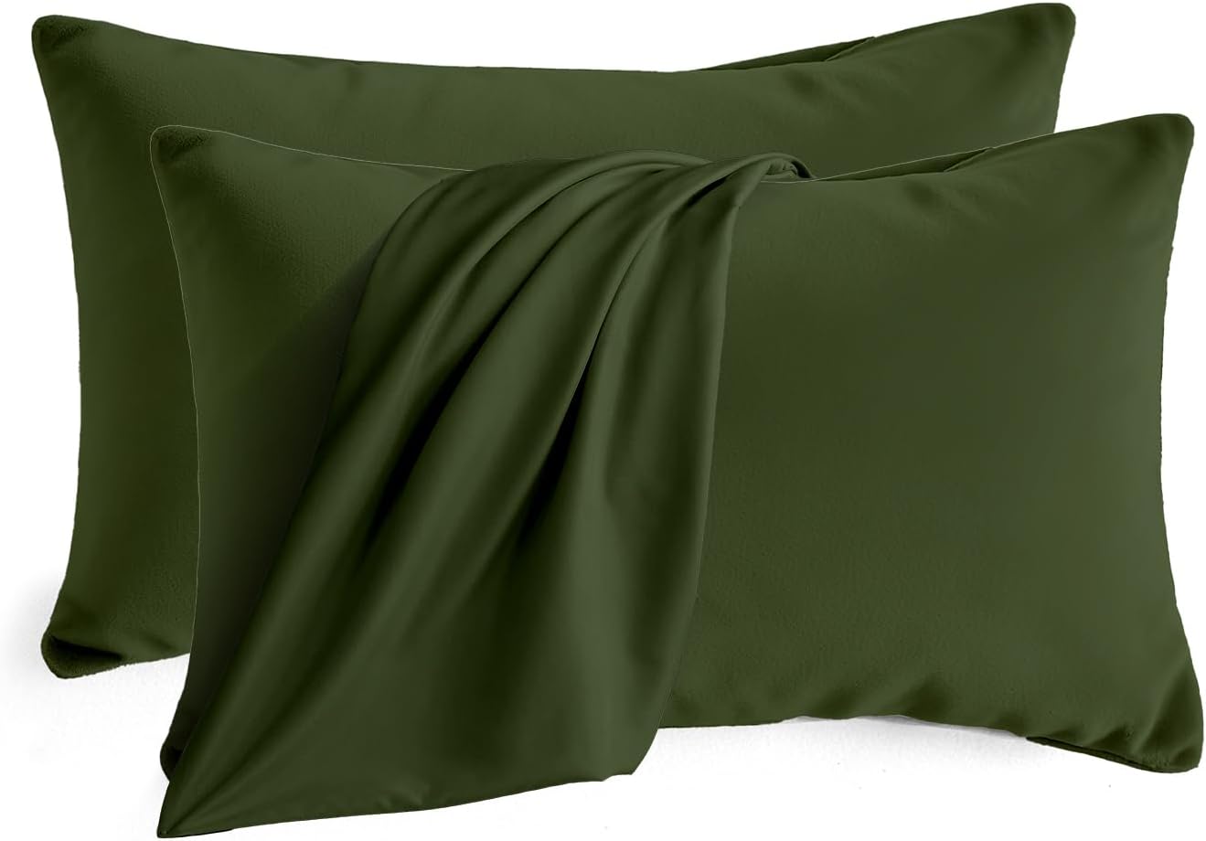 QJFabricCO Q&J Fabric Co. Queen Pillow Cases Set of 2, Brushed Microfiber Pillowcases, Soft, Wrinkle-Free, Fade-Resistant, Pillow Cases Closure,…