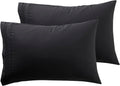 Nestl Black Pillow Cases - Queen Size Set of 2, Soft 1800 Microfiber Pillow Cases, Envelope Closure, 20x30 Inches cotton Black