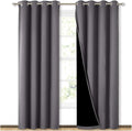 Nicetown Grey Full Shade Curtain Panels, Pair of Energy Smart & Noise Blocking Out Blackout Drapes for Dining Room Window, Thermal Insulate…