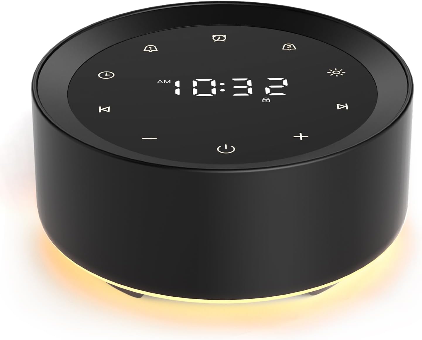 White Noise Machine with Alarm Clock & Night Light for Babies and Adults, 20 Soothing Sounds, Glare-Free Upward Display, Touch Control…