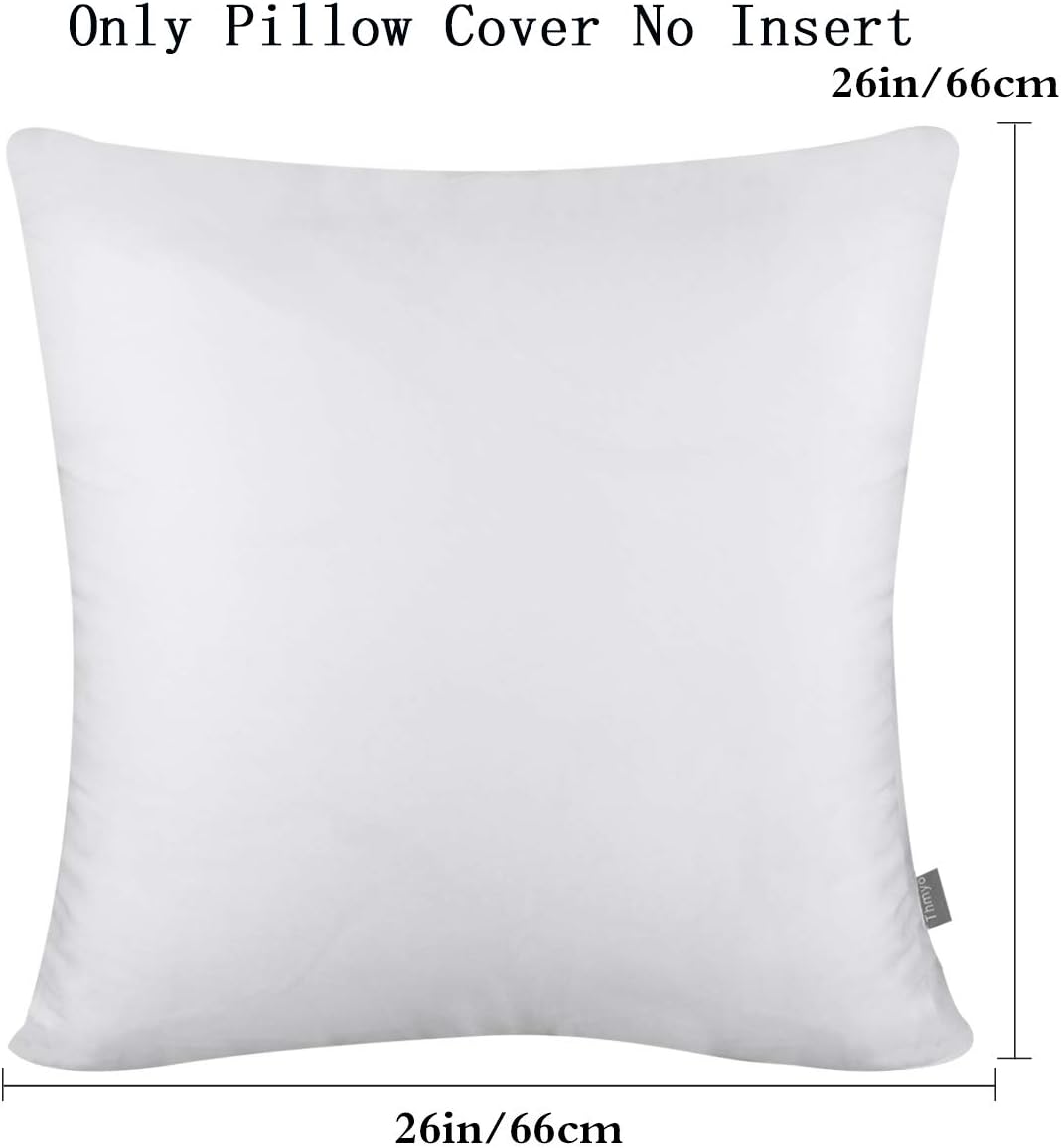 Thmyo 4-Pack 100% Cotton Comfortable Solid Decorative Throw Pillow Case Square Cushion Cover Pillowcase Sublimation Blank Pillow Covers Chr…