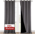 Nicetown 100% Blackout Blinds, Set of 2, 52 inches x 102 inches, Laundry Room Decor Window Treatment Curtains for Large Patio Sliding Door,…