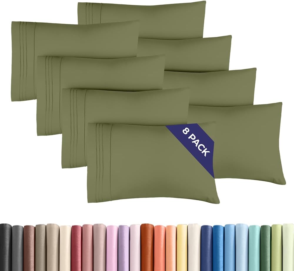 Standard Pillow Cases Set of 8 - Ultra Soft Hotel Quality Pillowcase Covers - Comfy & Wrinkle Free - Shrink, Stain and Fade Resistant…