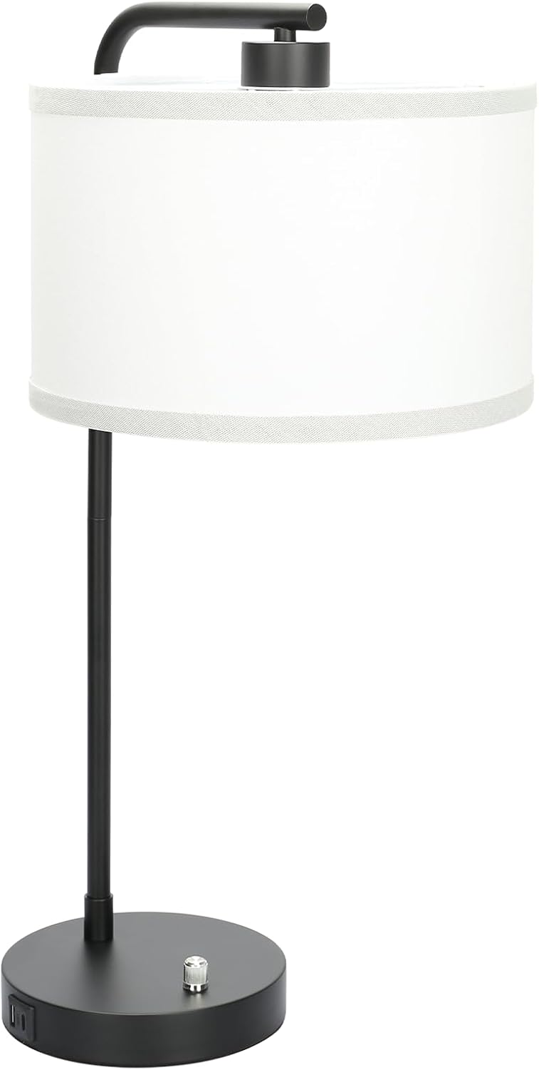 Seaside village Table Lamp for Bedroom with USB C+A Ports, Fully Stepless Dimmable Farmhouse Bedside Lamp Nightstand Light, Tall Reading…