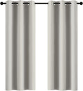 Yakamok Room Darkening Blackout Curtains Thermal Insulated Grommet Curtain Panels for Bedroom, 42W x 72L, Light Beige, 2 Panels