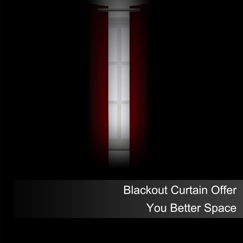 Lemomo Blackout Curtains 66 x 72 Inch Long Red Curtains Set of 2 Panels Room Darkening Curtains for Bedroom and Living Room 72 Inch Red