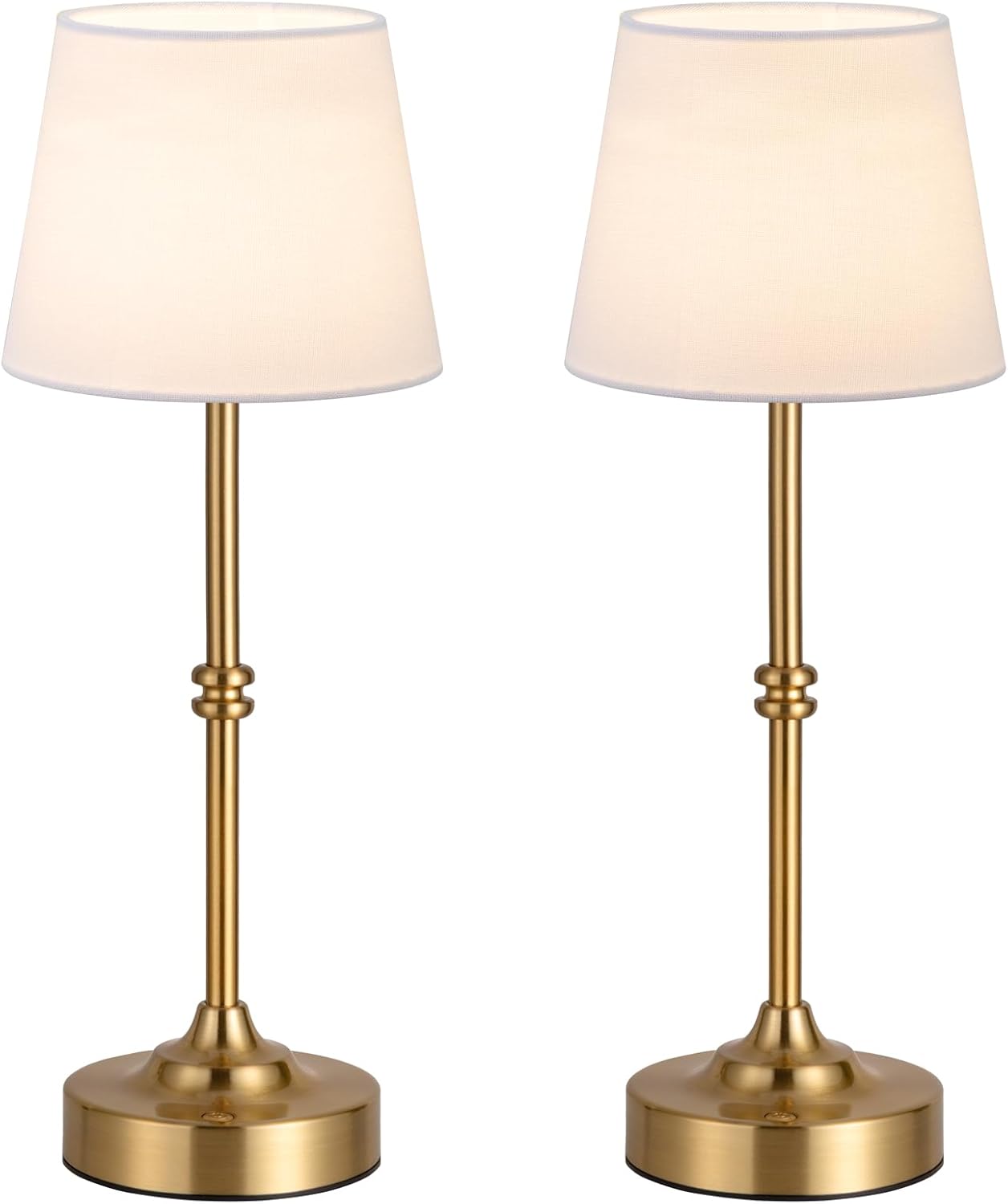 Kakanuo Rechargeable Cordless Table Lamp Gold - 2 Pack Brass 4000mAh Battery Operated Lamp, 3000K Warm Light, Touch Control Stepless…