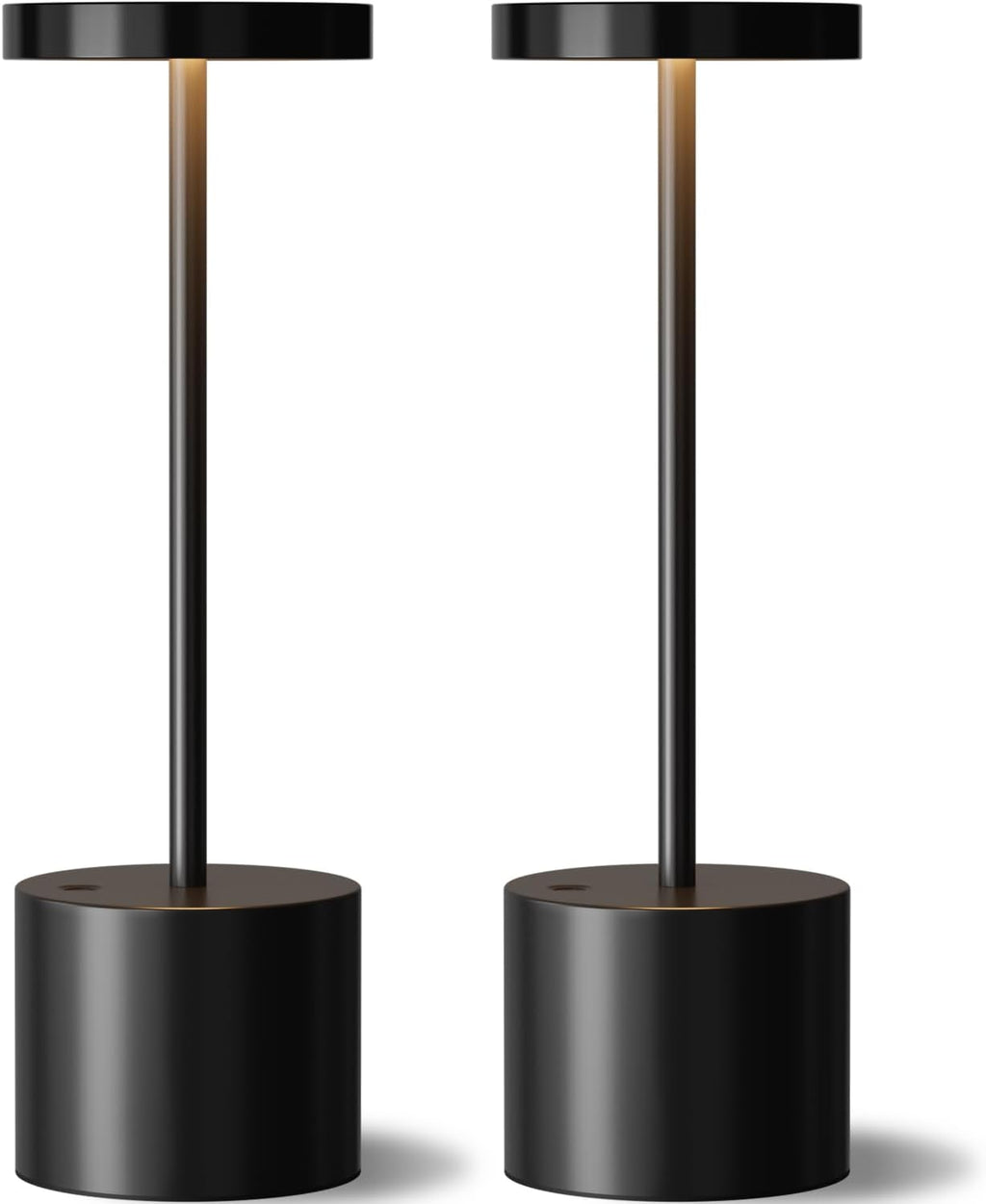 Black Cordless Table Lamp, 4000mAh Rechargeable Battery Powered Lamps, 3 Color Stepless Dimming, LED Wireless Outdoor Lamps for Dining…