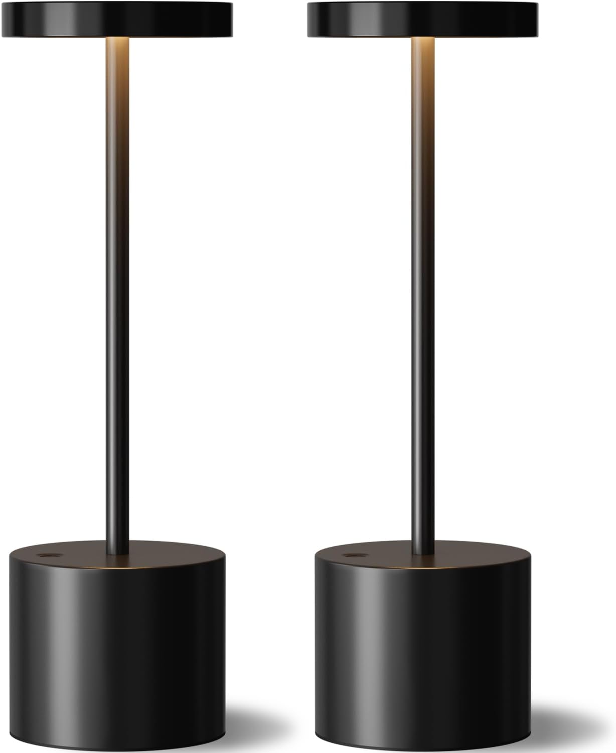 Black Cordless Table Lamp, 4000mAh Rechargeable Battery Powered Lamps, 3 Color Stepless Dimming, LED Wireless Outdoor Lamps for Dining…