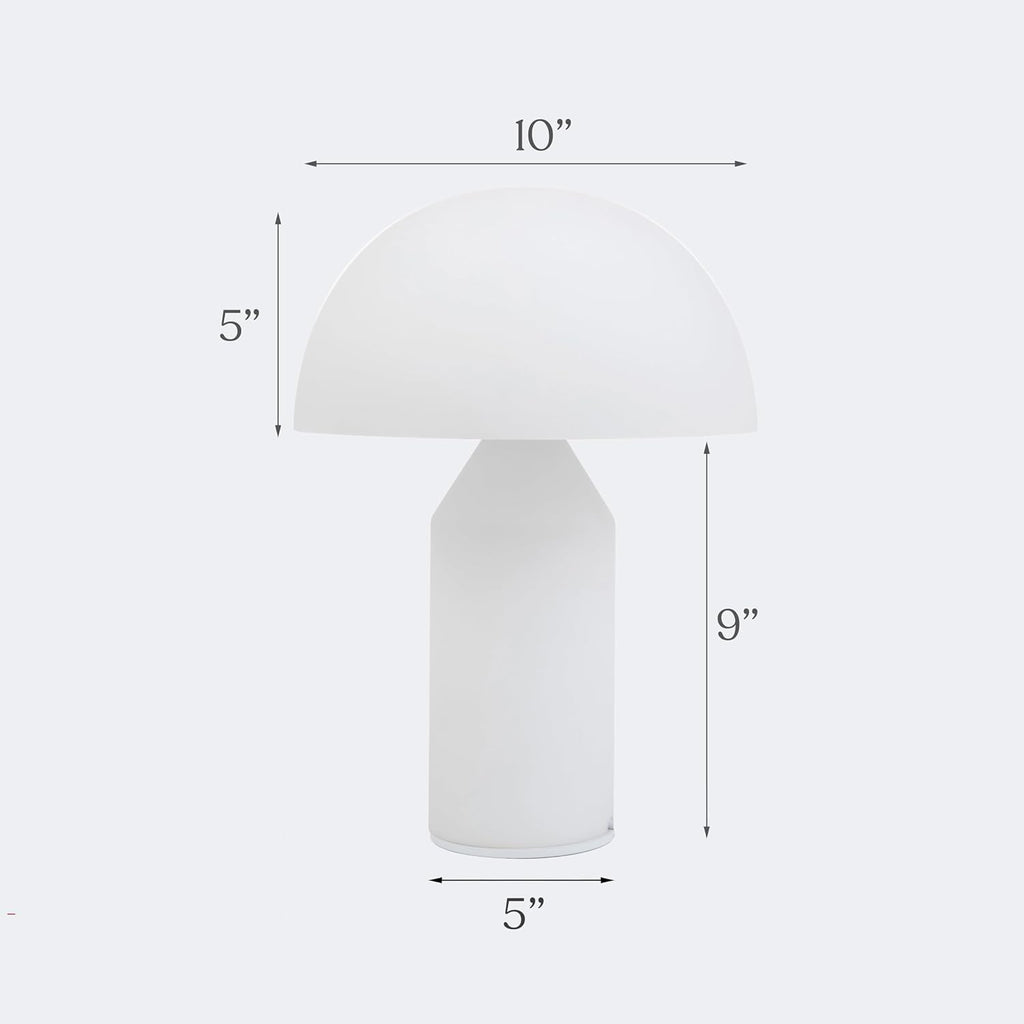 Brightech Venus Glass - 14" Contemporary Table Lamp with Glass Shade and Body - Unique Mushroom Table Lamp - Dimmable LED Light Bulbs for…