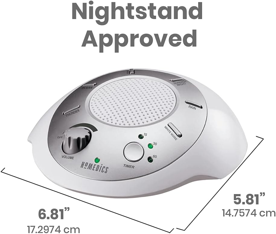 Homedics White Noise Sound Machine | Portable Sleep relaxation for Home, Office, Baby & Travel | 6 Relaxing & Soothing Nature Sounds…