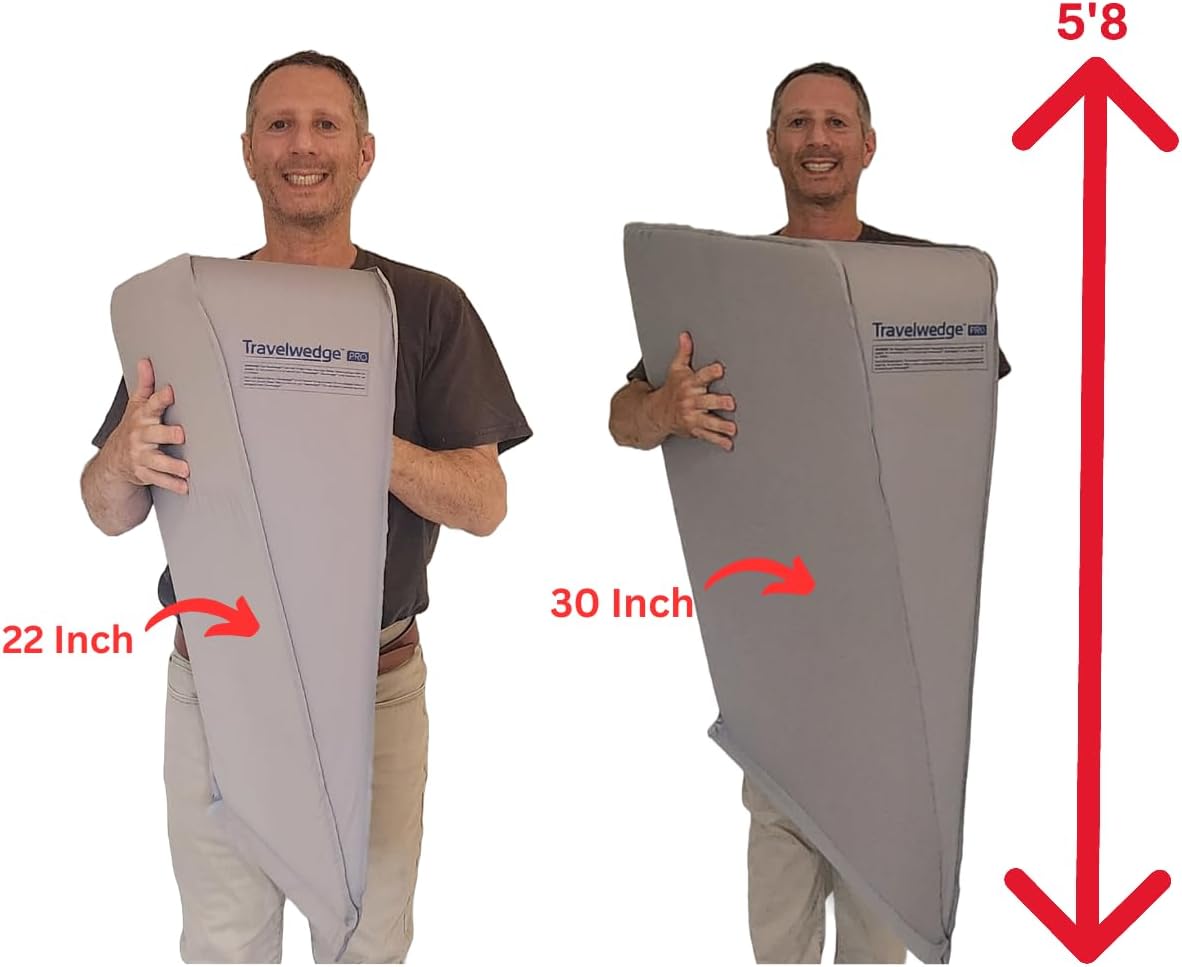 Travelwedgeoffersapremiumselectionofinflatablebedwedgeproducts Self-Inflating Bed Wedge Pillow | Lightweight for Travel | Wedge Pillow for…