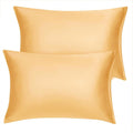 uxcell Travel Satin Pillowcase with Zipper, Super Soft and Luxury, Silky Pillow Cases Covers Set of 2, 14"x20", Champagne