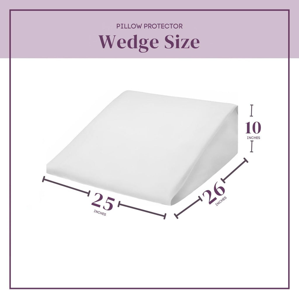 CirclesHome Wedge Pillow Cover 100% Cotton, Zippered Wedge Pillow Case Protector, Soft, Hypoallergenic & Breathable - 25x26x10” 10 inches C…