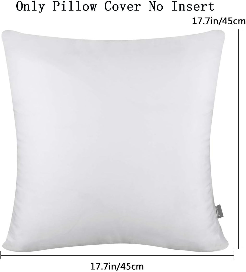 Thmyo 4-Pack 100% Cotton Comfortable Solid Decorative Throw Pillow Case, Square Cushion Cover Pillowcase Sublimation Blank Pillow Covers Va…