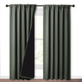 Nicetown 100% Blackout Curtains for Living Room, Privacy Protection & Noise Reducing Drapes, Black Lined Window Treatment Panels for Patio…
