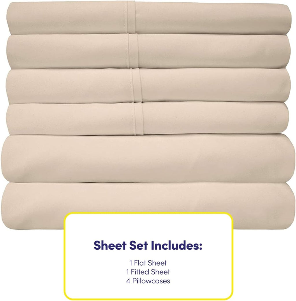 King Size Bed Sheets - 6 Piece 1500 Supreme Collection Fine Brushed Microfiber Deep Pocket King Sheet Set Bedding - 2 Extra Pillow Cases…
