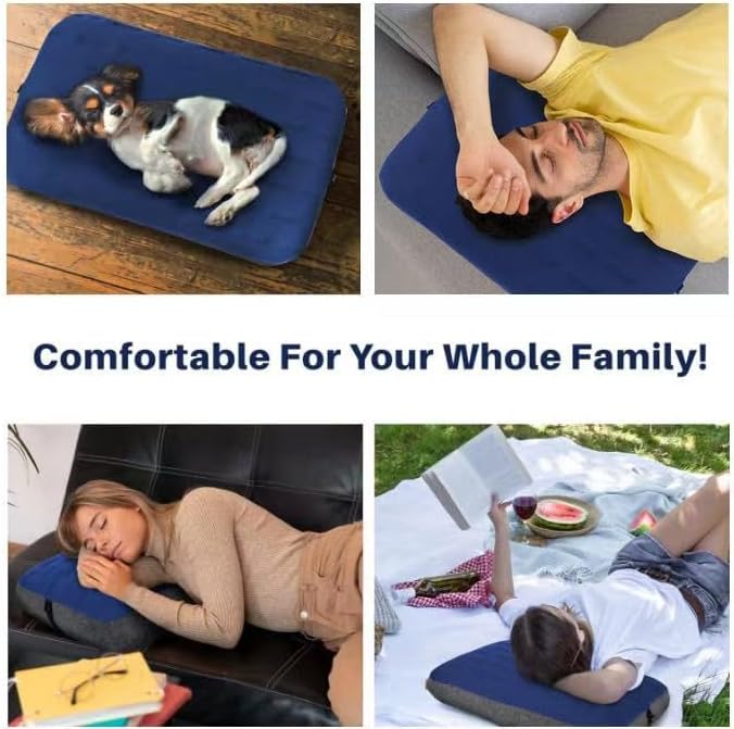 TREKOLOGY Camping Pillow - Large Inflatable (24"x15") for Home-Like Comfort, Portable & Ergonomic, Easy to Clean, Durable & Leak-Proof…
