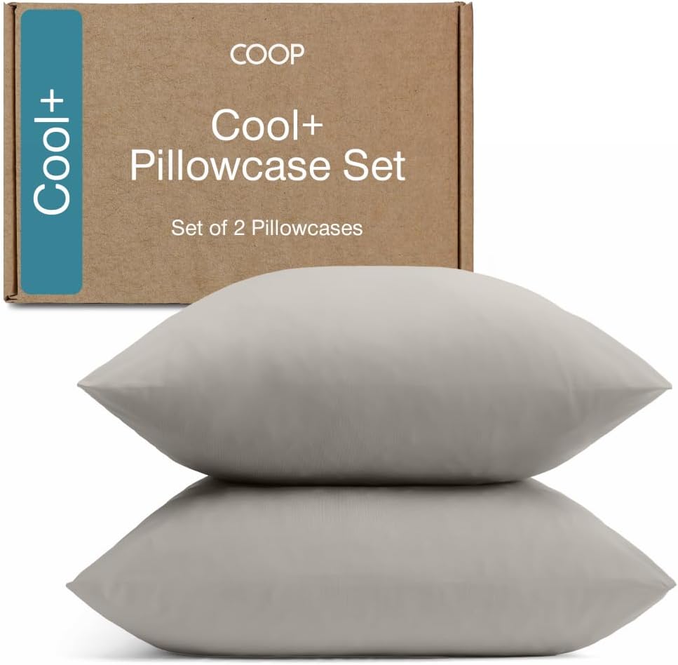 CoopSleepGoods Coop Home Goods Cool+ Cooling Pillow Case Set of 2, Dove Grey King Size Pillow Covers, Luxury Spa, Breathable, Hotel Quality…