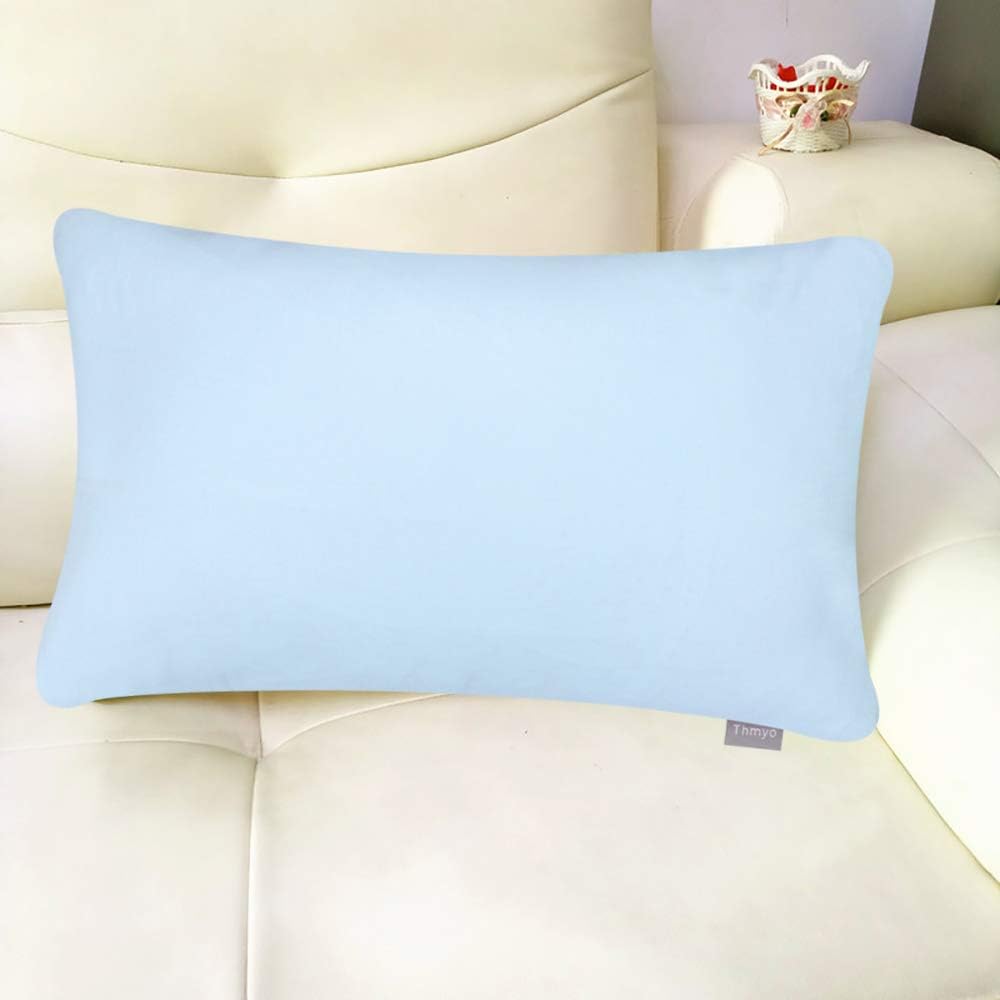 Thmyo 4-Pack 100% Cotton Lumbar Comfortable Solid Decorative Throw Pillow Case, Thmyo Rectangle Cushion Cover Pillowcase Sublimation Blank P…