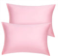 uxcell Standard Satin Pillowcase with Zipper, Super Soft and Luxury, Silky Pillow Cases Covers Set of 2, 21"x27", Blush