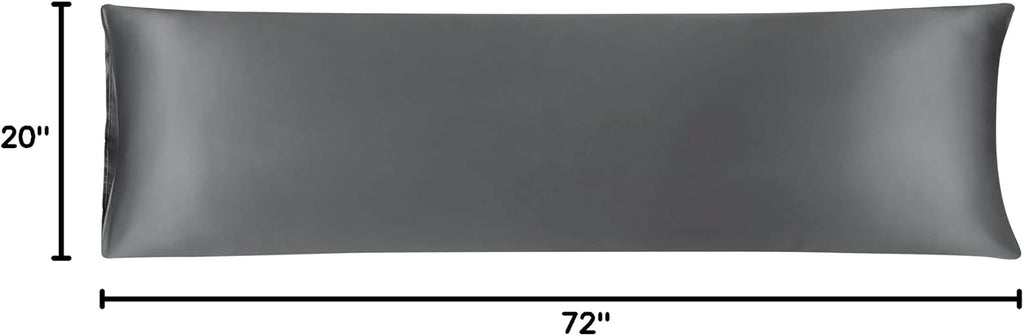 uxcell Body Pillow Cover, 20x72 Inch Grey Silky Satin Body Pillowcases for Hair and Skin, Soft Cooling Smooth Pillow Case with Envelope…