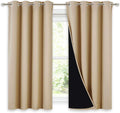 Nicetown Room Warming Curtains, Bedroom Full Blackout Panels, Great Job for Blocking Light, Complete Blackout Draperies with Black Liner fo…