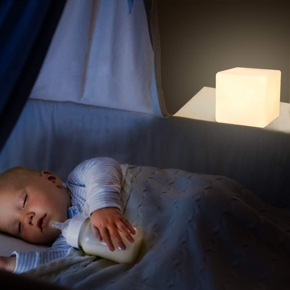 Mr.Go 4-inch Dimmable LED Night Light Mood Lamp for Kids and Adults - 16 RGB Colors - 8 Level Dimming - 4 Lighting Effect - Rechargeable…