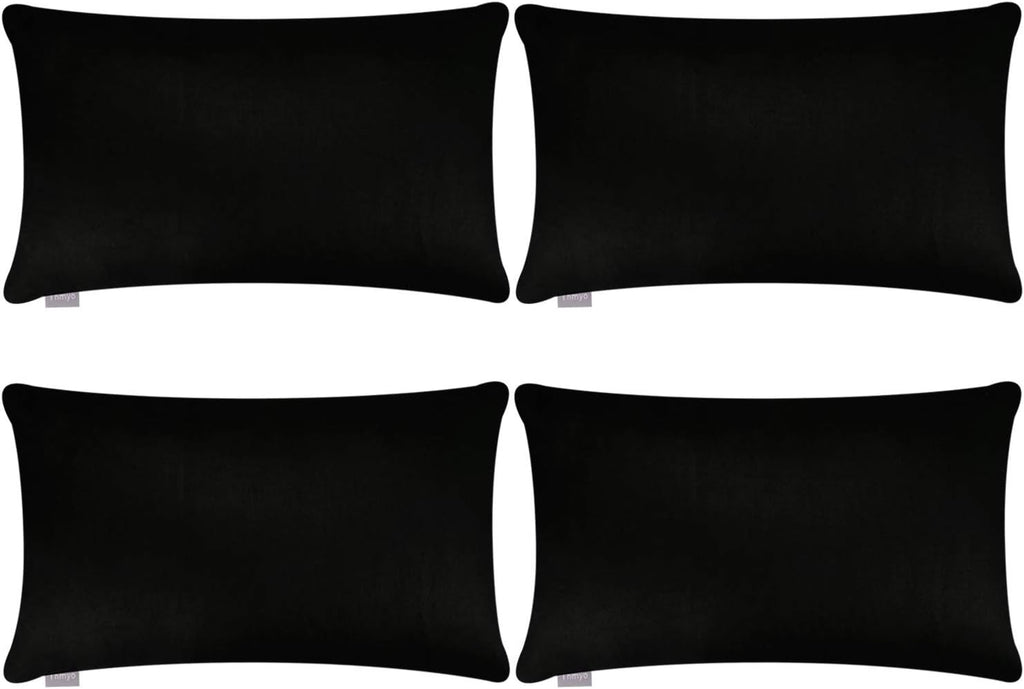 Thmyo 4-Pack 100% Cotton Lumbar Comfortable Solid Decorative Throw Pillow Case Rectangle Cushion Cover Sublimation Blank Pillow Covers Chri…