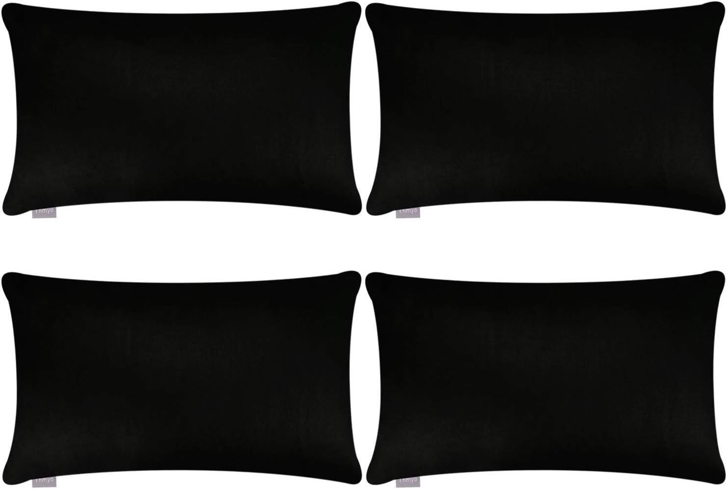 Thmyo 4-Pack 100% Cotton Lumbar Comfortable Solid Decorative Throw Pillow Case Rectangle Cushion Cover Sublimation Blank Pillow Covers Chri…