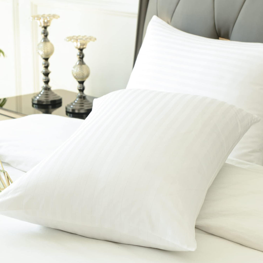 100% Cotton Pillow Protectors with Zipper Standard Size, White Pillow Cases for Home & Hotel, Sateen Soft Cooling Hidden Zippered Pillow…