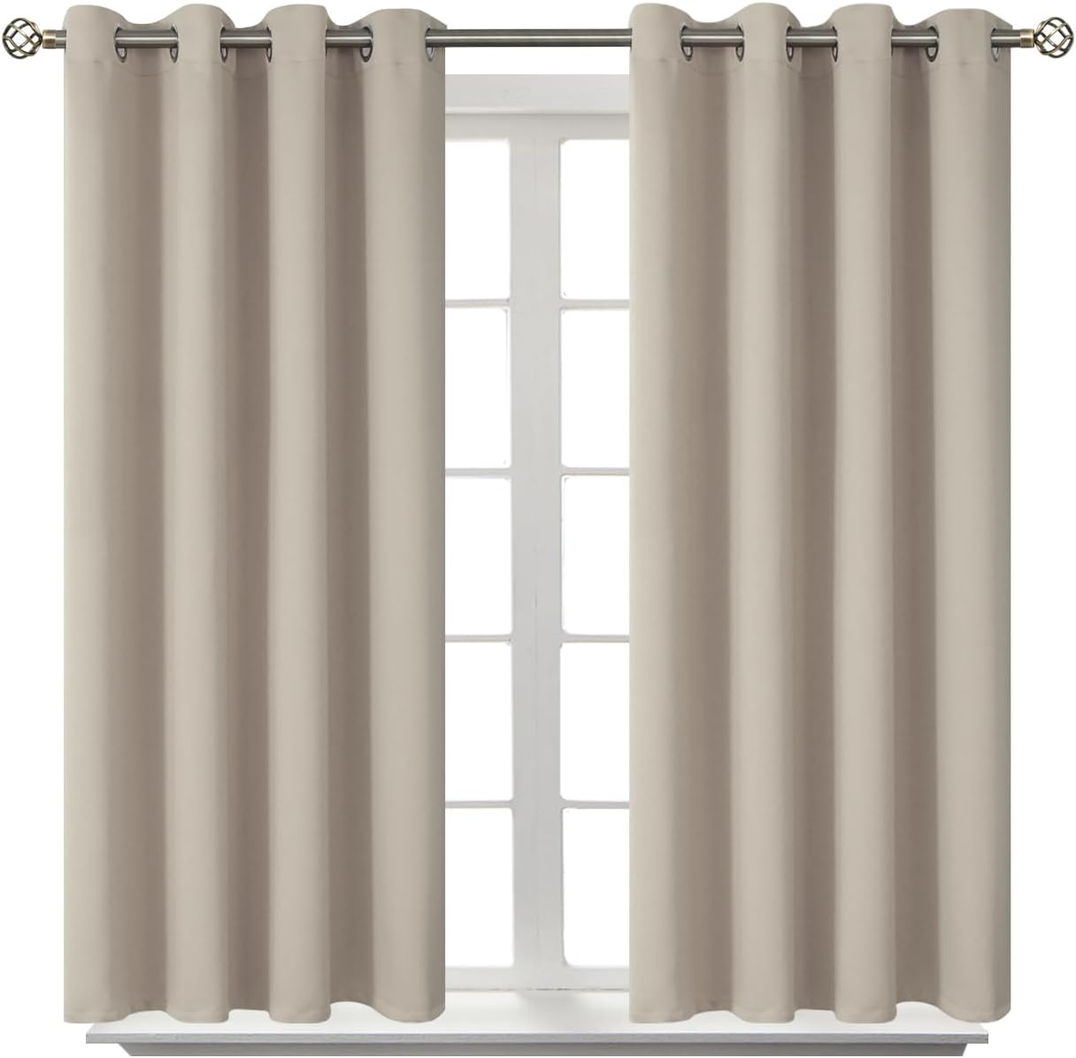 BGment Room Darkening Curtains 45 Inches Long - Grommet Thermal Insulated Drapes Window Treatment Curtains for Bedroom, 2 Panels, 52 x 45 I…