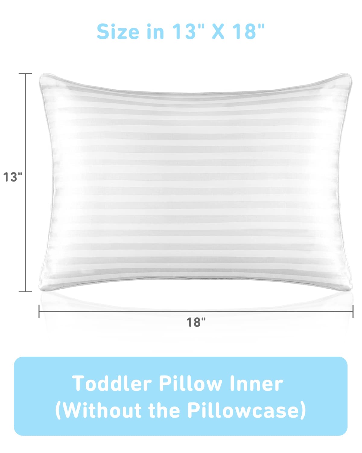 Babebay Toddler Pillow,13 x 18 Kid Pillows for Sleeping, Machine Washable Kids Pillow, Perfect for Travel, Toddlers Cot(Not Included Pillowca…