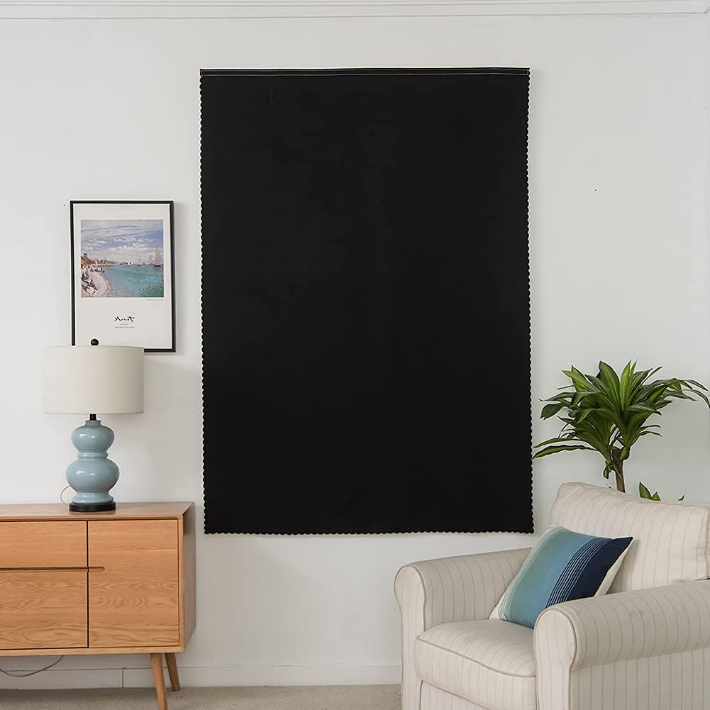 Jilron Autohesion Curtains for Windows, Bedroom Blackout Curtains for - Thermal Lnsulated No Drill Curtains Room Darkening Black Small Drape…