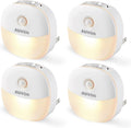 AUVON Plug in Night Light with Motion Sensor and Dusk to Dawn Sensor, Mini Warm White LED Nightlight with 1-50 lm Adjustable Brightness…