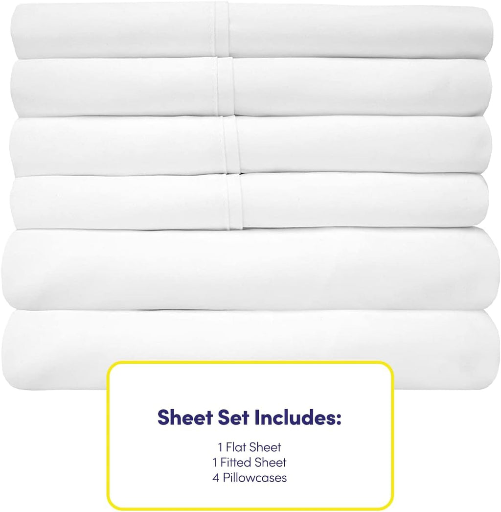 Queen Sheets White - 6 Piece 1500 Supreme Collection Fine Brushed Microfiber Deep Pocket Queen Sheet Set Bedding - 2 Extra Pillow Cases…